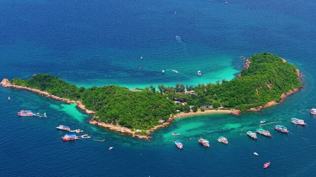 Aerial view Koh Sak island Pattaya Thailand.