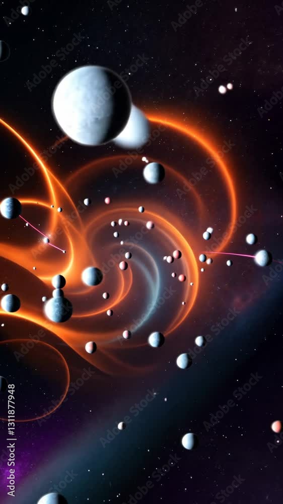 Poster A colorful galaxy with many stars and planets. The stars are in different sizes and colors. The galaxy is very large and has a spiral shape