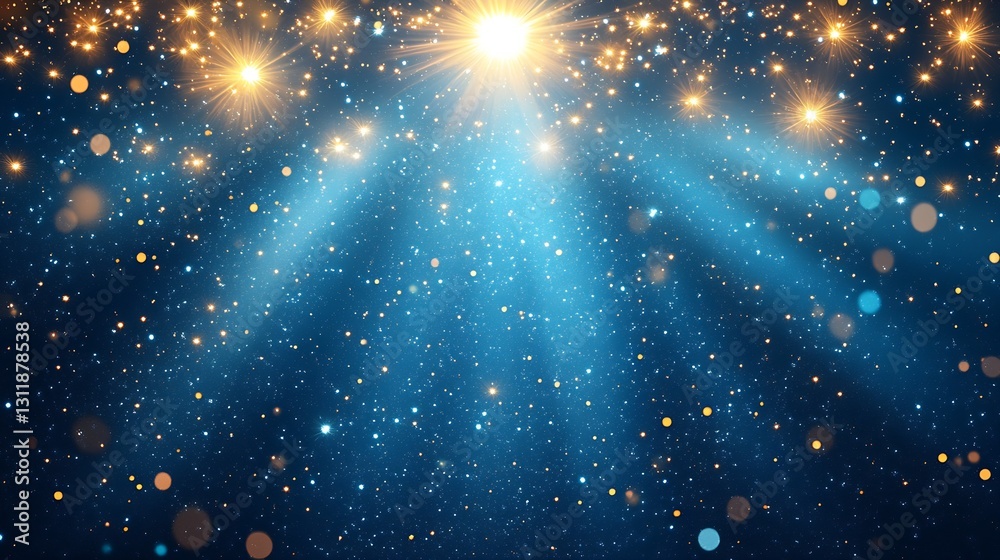 Poster stunning cosmic background with bright stars twinkling in a dark sky creating a magical atmosphere :