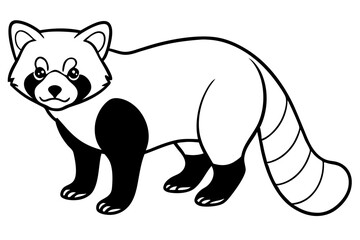 Minimalist Red Panda Vector