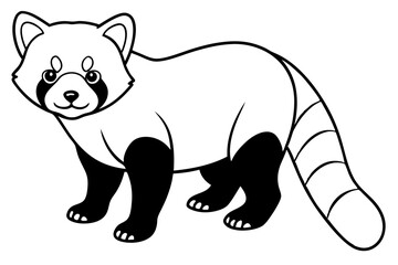 Minimalist Red Panda Vector
