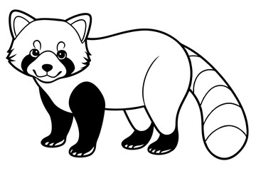 Minimalist Red Panda Vector