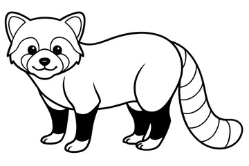 Minimalist Red Panda Vector