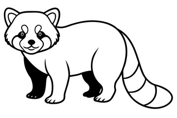 Minimalist Red Panda Vector
