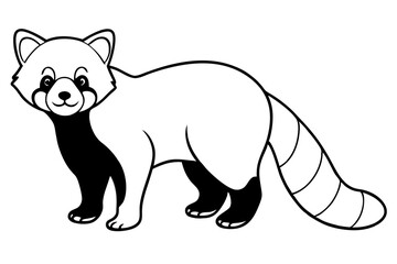 Minimalist Red Panda Vector