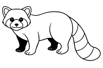 Minimalist Red Panda Vector