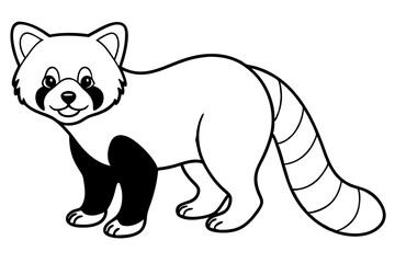 Minimalist Red Panda Vector