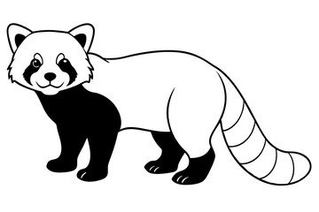 Minimalist Red Panda Vector