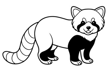 Minimalist Red Panda Vector