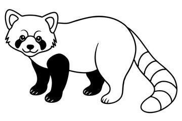 Minimalist Red Panda Vector