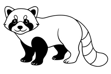 Minimalist Red Panda Vector