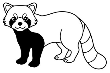 Minimalist Red Panda Vector