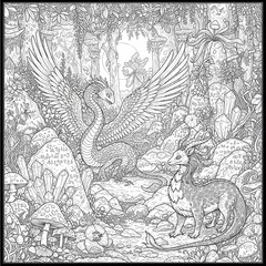 Obraz premium The act of coloring can be a meditative and therapeutic experience, allowing you to focus on the present moment and escape the stresses of daily life. As you bring the intricate illustrations to life 