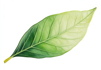 Obraz premium Vibrant green leaf with detailed veins representing nature's beauty and sustainability : Generative AI