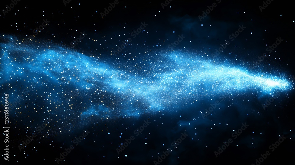 Aufkleber swirling blue cosmic effect with starlit background evoking depth and infinity : generative ai