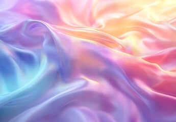 Fototapeta premium Silk Fabric in Shades of Pink Blue and Yellow for Elegant Background : Generative AI