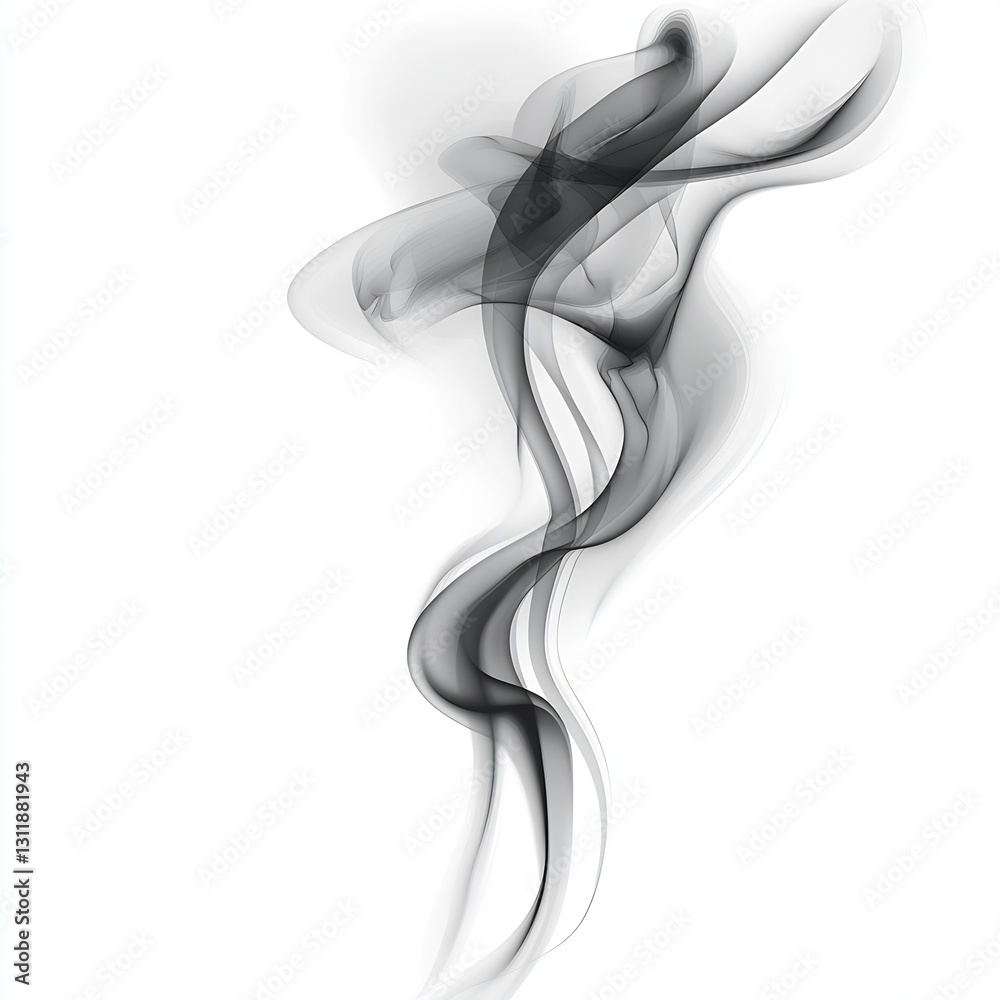 Poster elegant flowing black and white smoke on a light background emphasizing movement and grace : generat