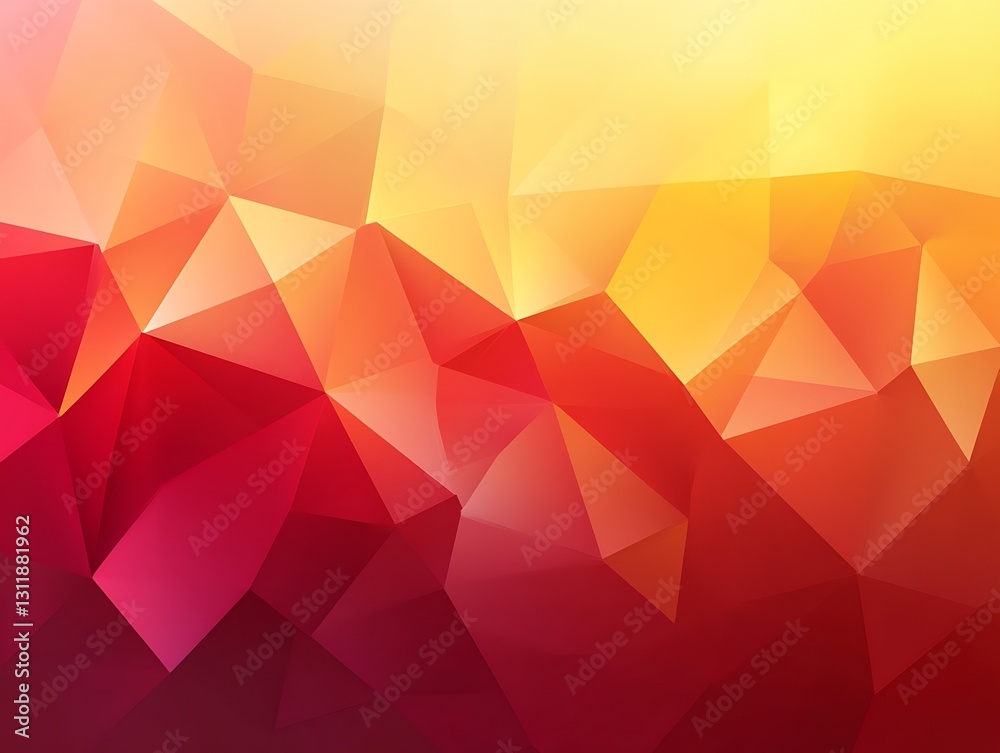 Leinwandbilder vibrant geometric background with red and yellow tones ideal for modern design and art projects : ge