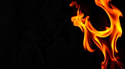 Dynamic dance of flames ablaze on a dark canvas, creating an enthralling abstract visual