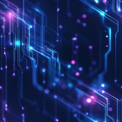 Obraz premium Seamless Captivating circuit with luminous glowing lights representing advanced technology in a dark and elegant space