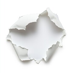 Fototapeta premium Artistic Torn Paper Opening with White Background for Creative Projects : Generative AI