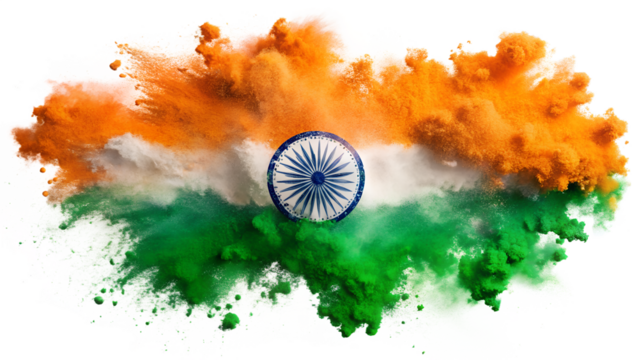 india flag with map