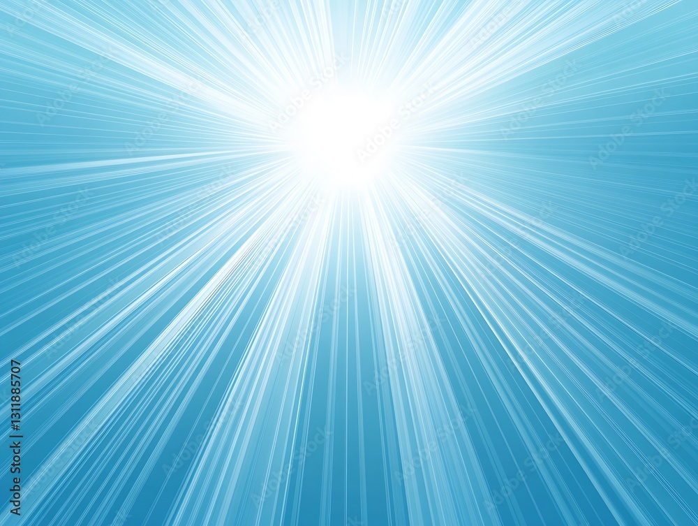 Leinwandbilder bright blue rays of light radiating from the center creating a sense of wonder : generative ai