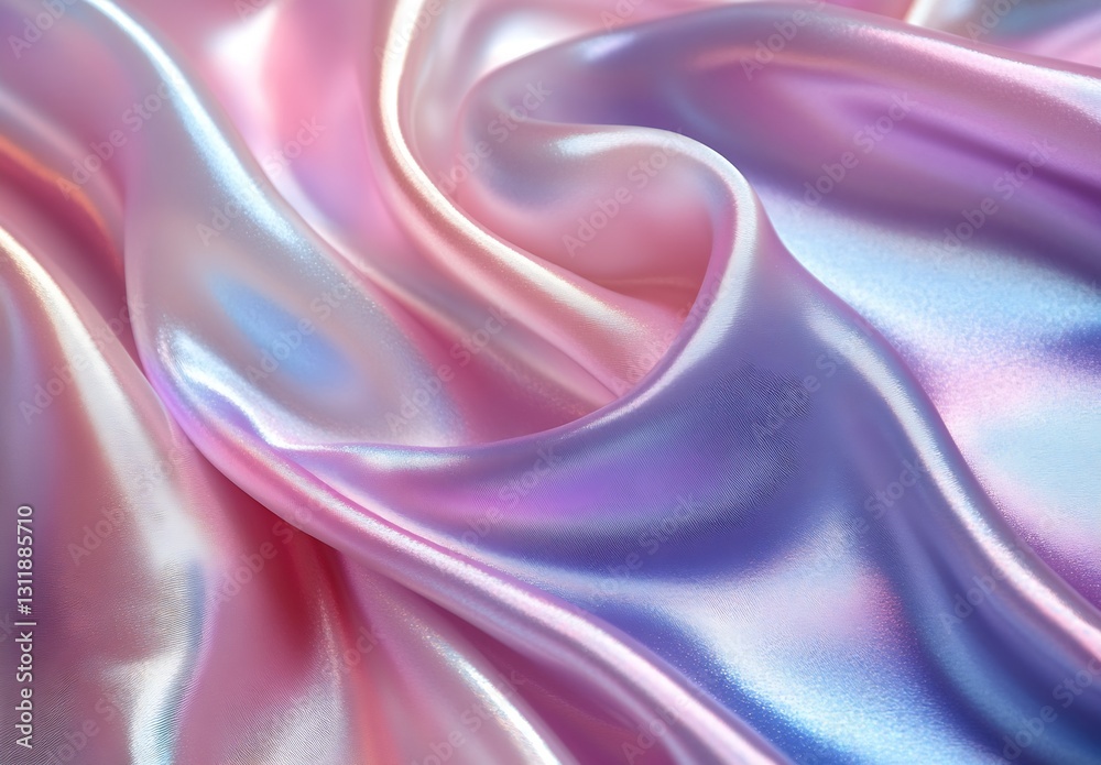 Aufkleber soft and textured satin fabric in pastel colors with a shimmering finish : generative ai