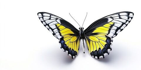Obraz premium Macro of butterfly isolated on white background, 