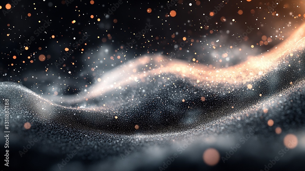 Fototapete enchanting golden dust and sparkles on black surface creating a magical and luminous atmosphere : ge
