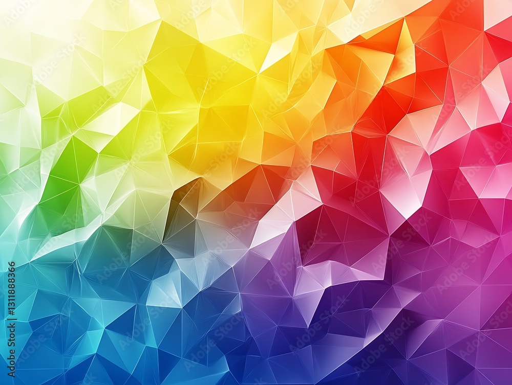 Aufkleber Vibrant Geometric Abstract Background with Triangular Shapes and Colorful Palette : Generative AI
