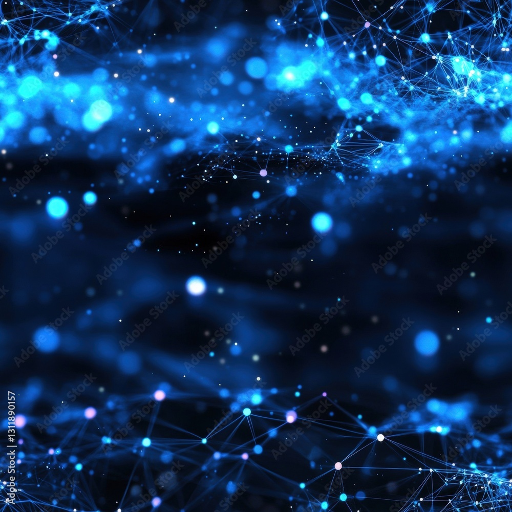 Poster seamless intricate blue background with numerous interconnected lines representing network connectiv