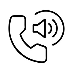 audio call icon, audio call line art - simple line art of audio call, perfect for audio call logos and icons