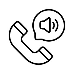 audio call icon, audio call line art - simple line art of audio call, perfect for audio call logos and icons