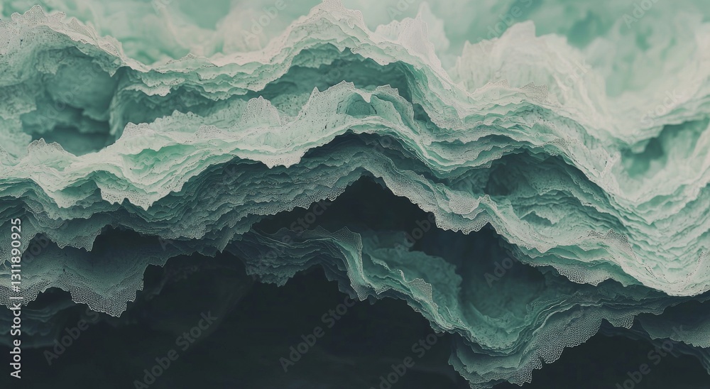 Wall mural stock image of a gorgeous green abstract background that includes a wave pattern
