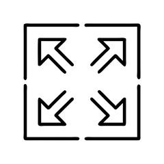 full screen icon, full screen line art - simple line art of full screen, perfect for full screen logos and icons