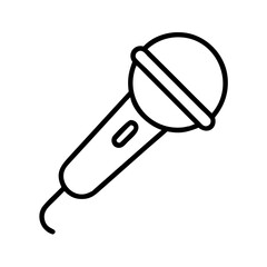 microphone icon, microphone line art - simple line art of microphone, perfect for microphone logos and icons