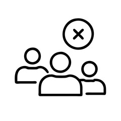 remove participant icon, remove participant line art - simple line art of remove participant, perfect for remove participant logos and icons