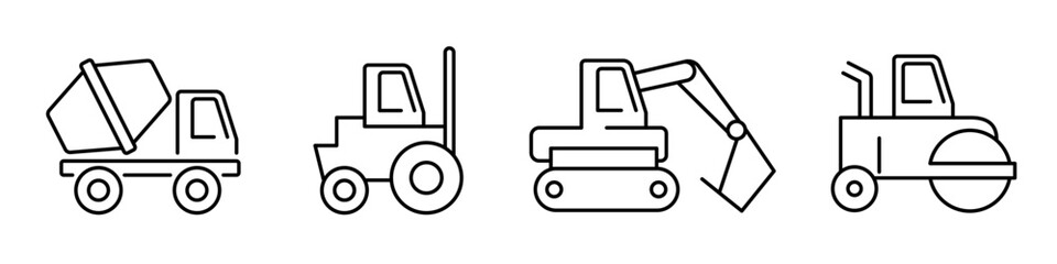 construction vehicle icon. construction vehicle icon set