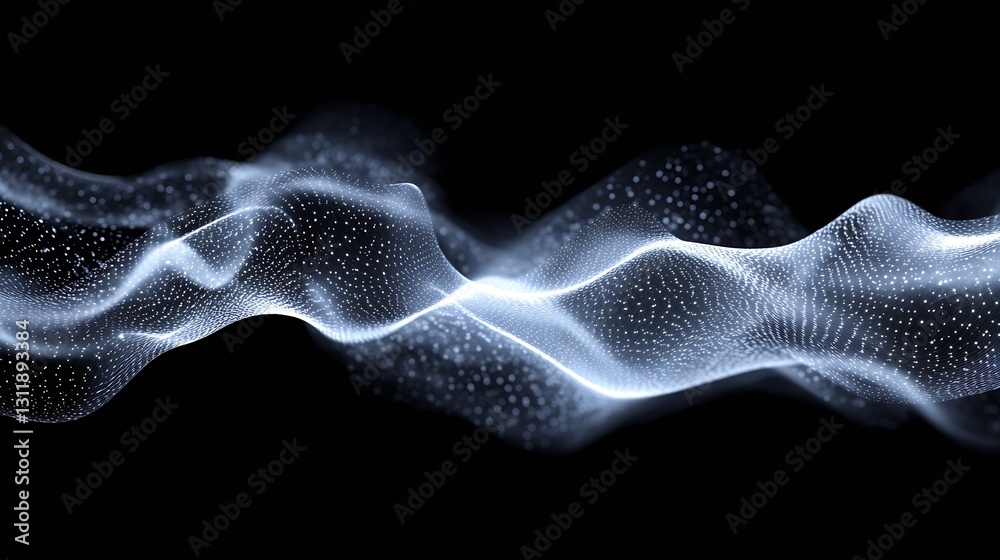 Leinwandbilder Mesmerizing Waves of Light and Particles Flowing Together with Elegance : Generative AI
