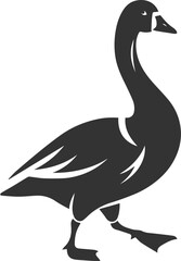 Silhouette of a goose waddling forward animal vector