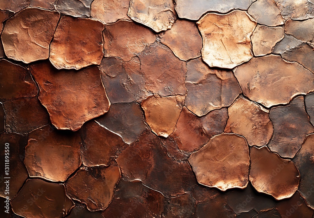 Aufkleber Elegant Copper Mosaic Background with Unique Textures and Patterns for Stunning Visuals in Design Projects : Generative AI