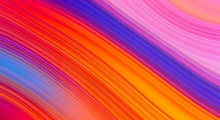 Obraz premium Vibrant Abstract Wave Background with Red, Orange, Pink, Purple, and Blue Hues, Smooth Gradient, Thin lines, Wallpapers, Graphic Design, and Creative Digital Projects.
