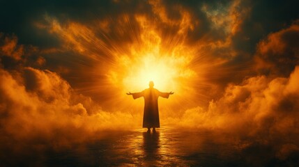 Divine figure bathed in radiant light