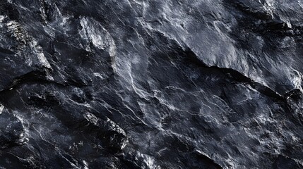 Dark textured rock surface with sharp angular ridges visible