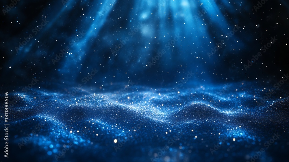 Aufkleber mesmerizing blue light rays with glittering particles perfect for dreamy and serene backgrounds : ge