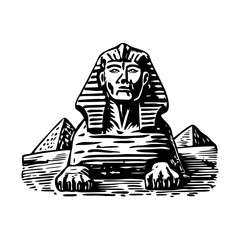 Fototapeta premium A vintage style illustration of the great sphinx