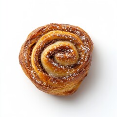 Sweet Cinnamon Roll Pastry Topped with Powdered Sugar for Dessert Delights : Generative AI