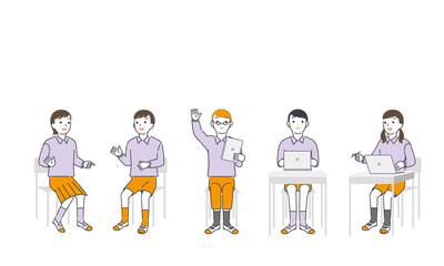 グループディスカッションする子供たち