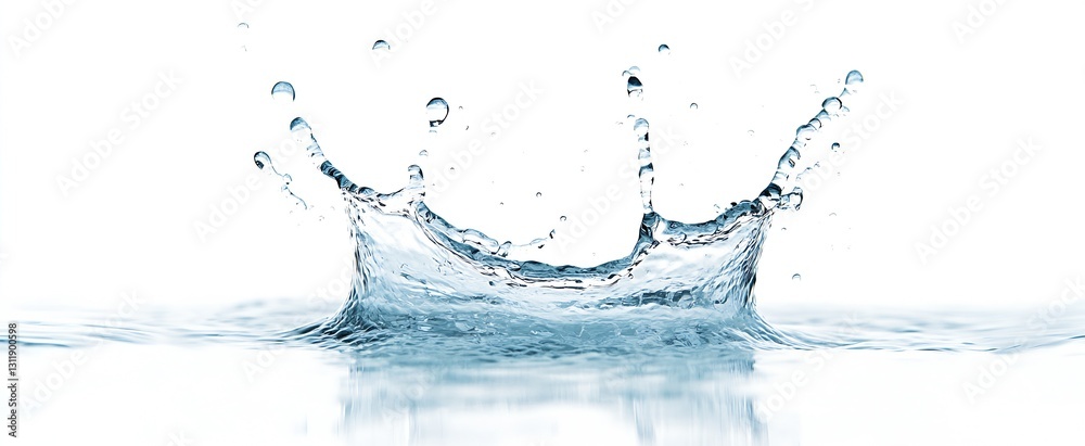 Fototapete beautiful clear water splash captured mid-action creating a tranquil and refreshing scene for design